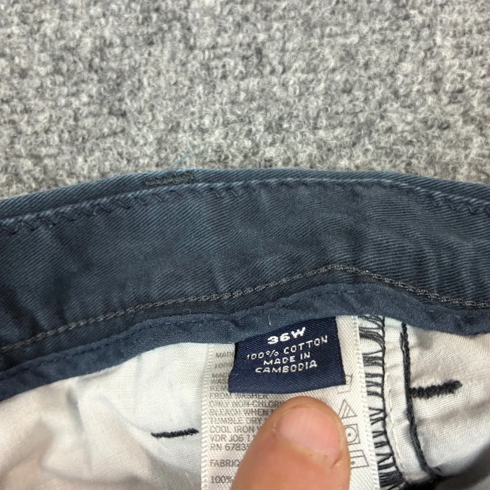 Nautica Mens Size W36 Navy Blue Pleated Chino Shorts Classic Fit Cotton Twill
